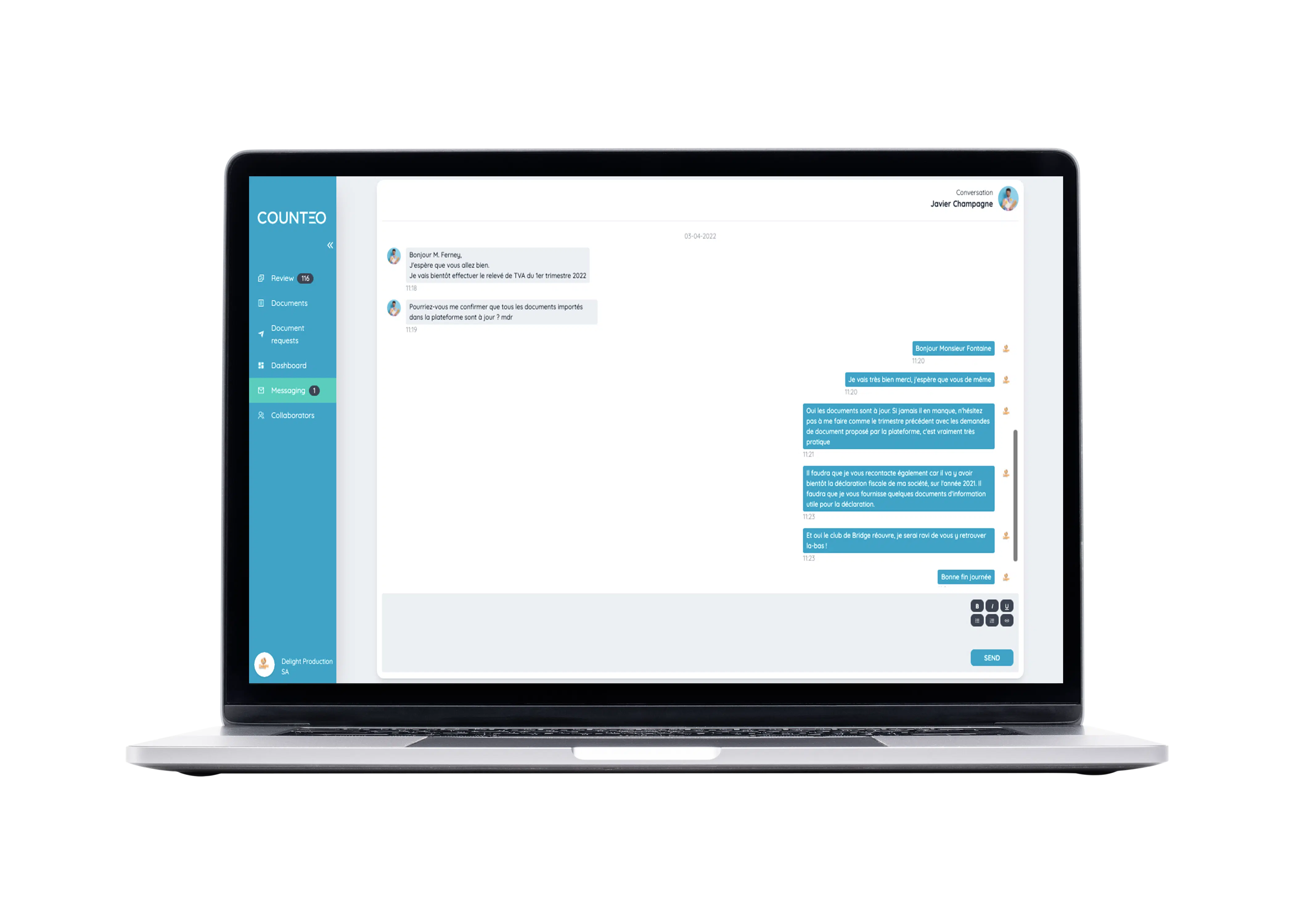 ordinateur messagerie counteo